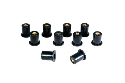 ZSPEC M6 Rubber-Composite Well Nuts for Body Kits and Flares, 10-Pack - Howling Moto