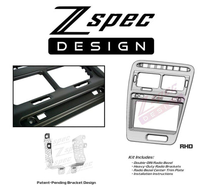 ZSPEC RHD Double-Din Radio Bezel w/Brackets for '90-99 Nissan Z32 300zx - Howling Moto