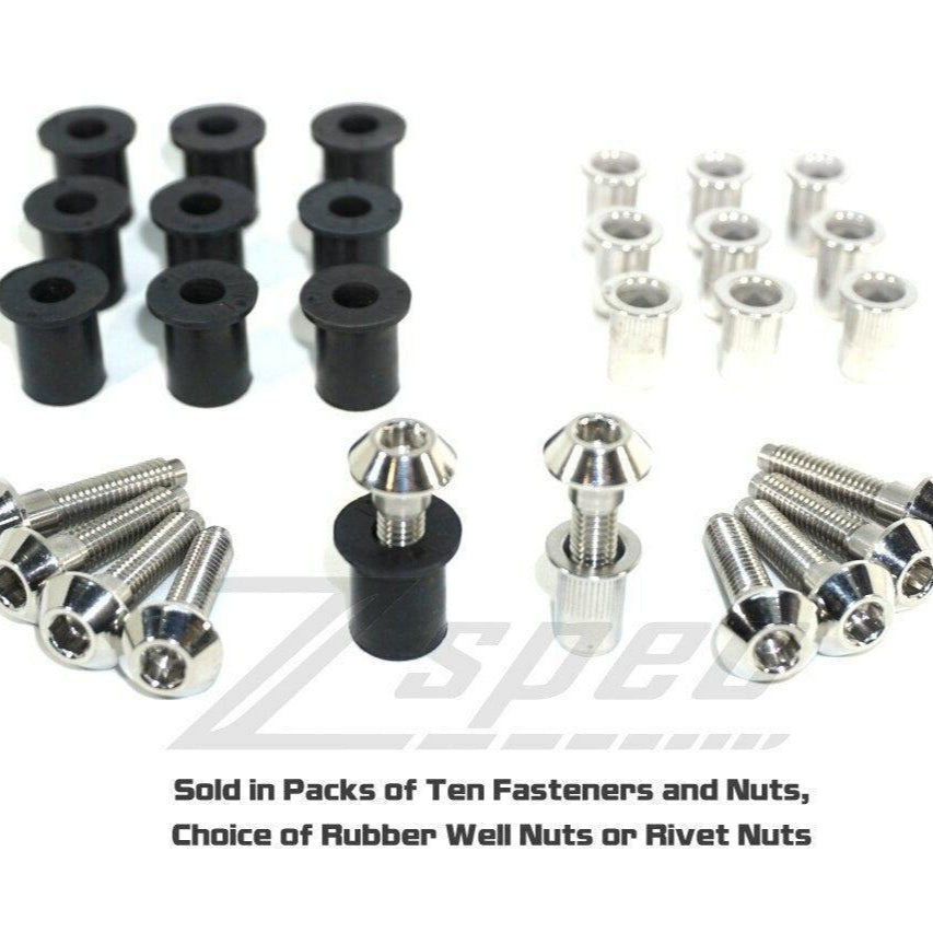 ZSPEC M6x25mm Titanium Shank/Shoulder Bolts, Well or Rivet Nuts, 10-Pack - Howling Moto