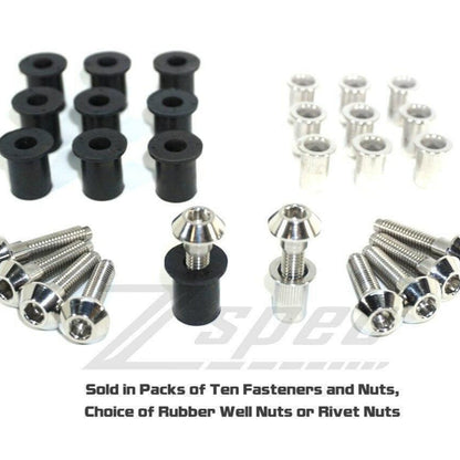 ZSPEC M6x25mm Titanium Shank/Shoulder Bolts, Well or Rivet Nuts, 10-Pack - Howling Moto