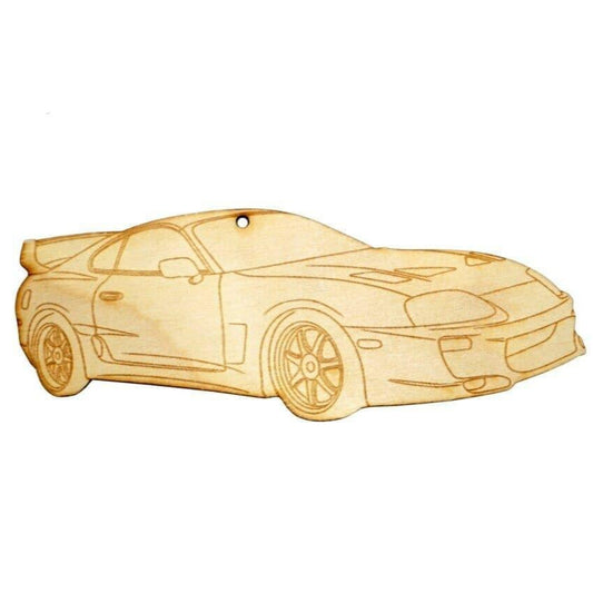 ZSPEC Laser-Engraved Birch Ornament, Style: Toyota Supra MKIV, ~5-inch Wide - Howling Moto