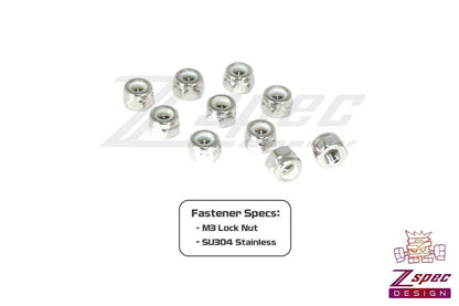 ZSPEC M3-0.5 Nylon Lock Nuts, Stainless SUS304, 10-Pack - Howling Moto