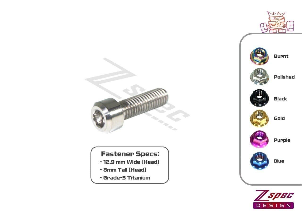 ZSPEC M8-1.25x25mm Socket-Cap SHSC Fastener/Bolt, Titanium Grade-5, Per Each - Howling Moto