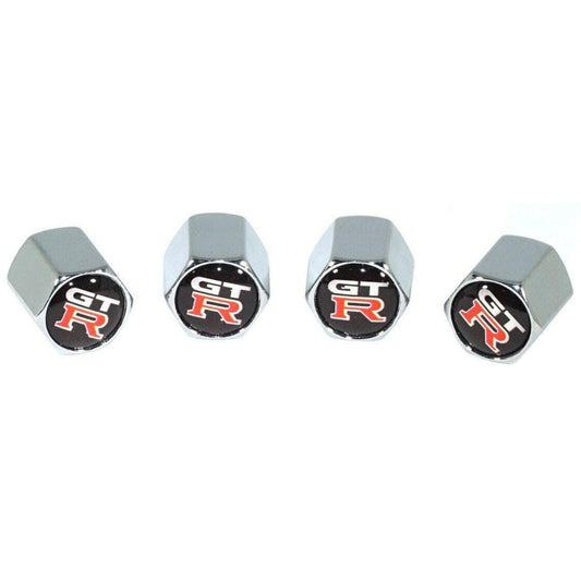 Chrome Valve Stem Tire Caps, Style: Nissan GTR/GT-R - Howling Moto