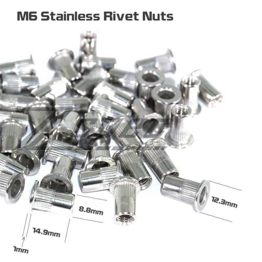 ZSPEC M6-1.0 Rivet Nuts, SUS304 Stainless Steel, 10-Pack - Howling Moto