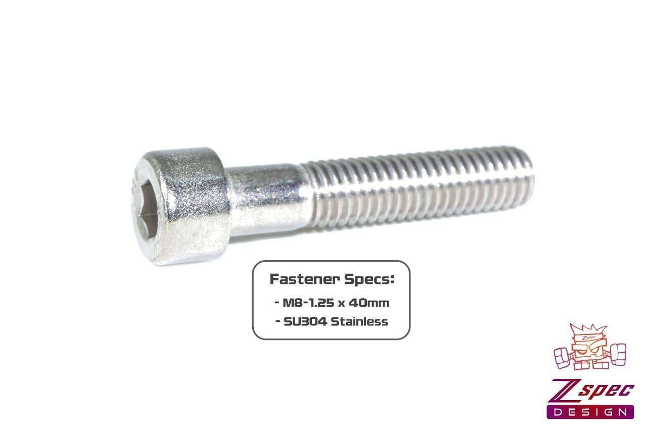 ZSPEC M8-1.25x40mm Socket-Head Socket Cap SHSC Fasteners, SUS304 Stainless, 10-Pack - Howling Moto