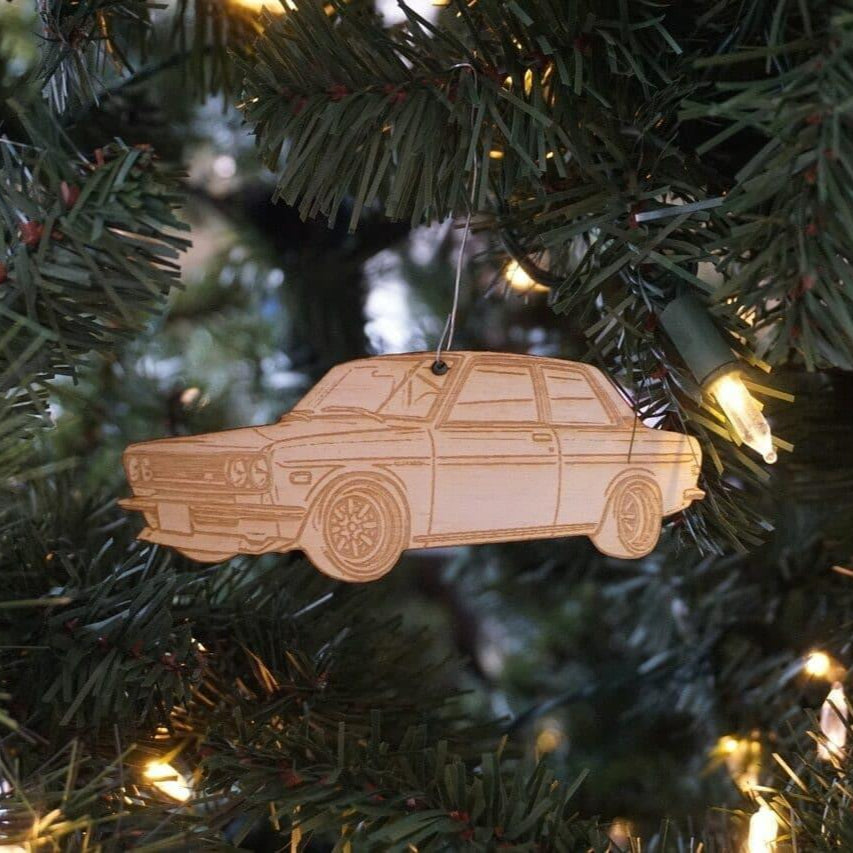 ZSPEC Laser-Engraved Birch Ornament, Style: Datsun 510, ~5-inch Wide - Howling Moto