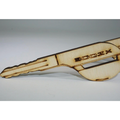 ZSPEC Laser-Engraved Birch Key Ornaments, Set of 4, Style: Nissan 300zx Z32, ~5-inch Wide - Howling Moto