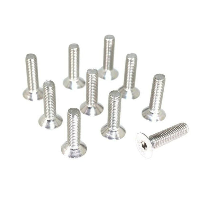 ZSPEC M5-0.8x25mm Fasteners, Flat-Head FHSC, SUS304 Stainless, 10-Pack - Howling Moto