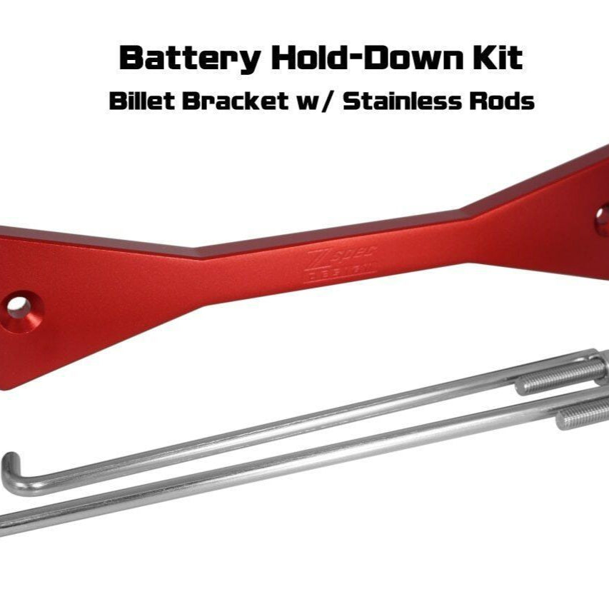 ZSPEC Battery Hold Down/Bracket, Billet Bracket w/ Stainless Hardware - Howling Moto