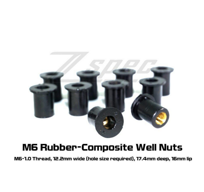 ZSPEC M6x25mm Titanium Shank/Shoulder Bolts, Well or Rivet Nuts, 10-Pack - Howling Moto