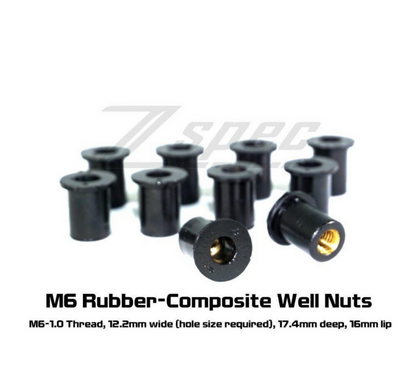 ZSPEC M6x25mm Titanium Shank/Shoulder Bolts, Well or Rivet Nuts, 10-Pack - Howling Moto