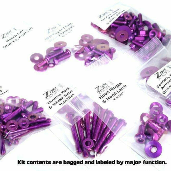 ZSPEC Stage-3 Dress Up Bolts®/Fastener Kit for '03-'08 Nissan 350z DE & HR, Titanium - Howling Moto