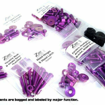 ZSPEC Stage-2 Dress Up Bolts®/Fastener Kit for '03-'08 Nissan 350z DE & HR, Titanium - Howling Moto