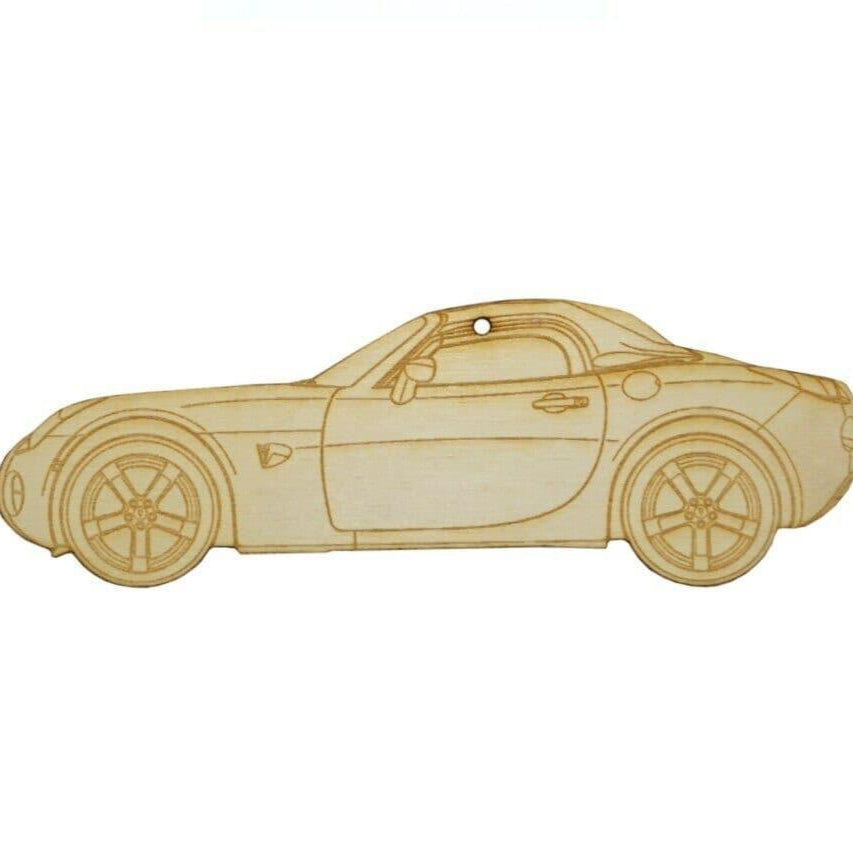 ZSPEC Laser-Engraved Birch Ornament, Style: Pontiac Solstice/Saturn Sky ~5-inch Wide - Howling Moto