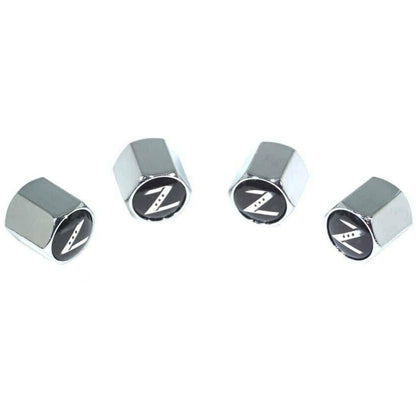 Chrome Valve Stem Tire Caps, Style: Nissan 350z Z33 - Howling Moto