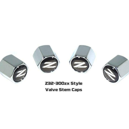 Chrome Valve Stem Tire Caps, Style: Nissan 300zx Z32 - Howling Moto
