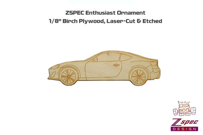 ZSPEC Laser-Engraved Wood Ornament, Style: Subaru BRZ/Scion FRS, ~5" - Howling Moto