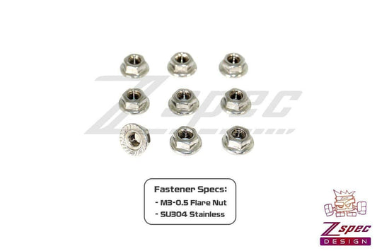 ZSPEC M3 Metric Flare Nuts, Stainless SUS304, 10-Pack - Howling Moto