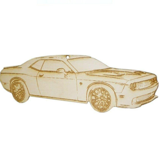 ZSPEC Laser-Engraved Ornament, Style: Dodge. Challenger SRT, ~5-inch Wide - Howling Moto