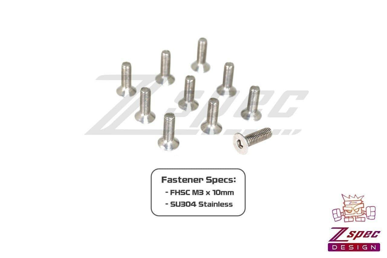 ZSPEC M3-0.5x10mm Fasteners, FHSC, Stainless SUS304, 10-Pack - Howling Moto