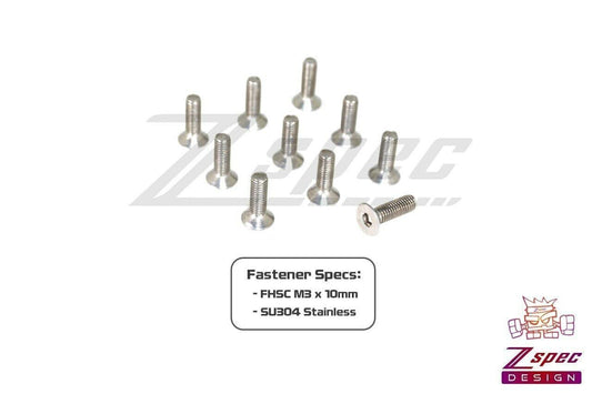 ZSPEC M3-0.5x10mm Fasteners, FHSC, Stainless SUS304, 10-Pack - Howling Moto