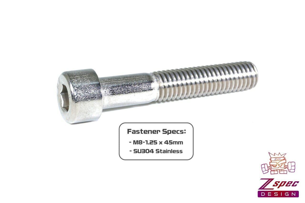 ZSPEC M8-1.25x45mm Socket-Cap SHSC Fasteners, Stainless, 10-Pack - Howling Moto