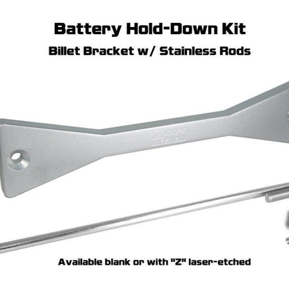 ZSPEC Battery Hold Down/Bracket for '09-20 Nissan 370z Z34, Billet w/ Stainless Hardware - Howling Moto