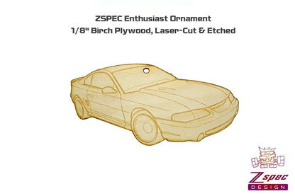 ZSPEC Laser-Engraved Birch Ornament, Style: Ford Mustang SN95, ~5-inch Wide - Howling Moto