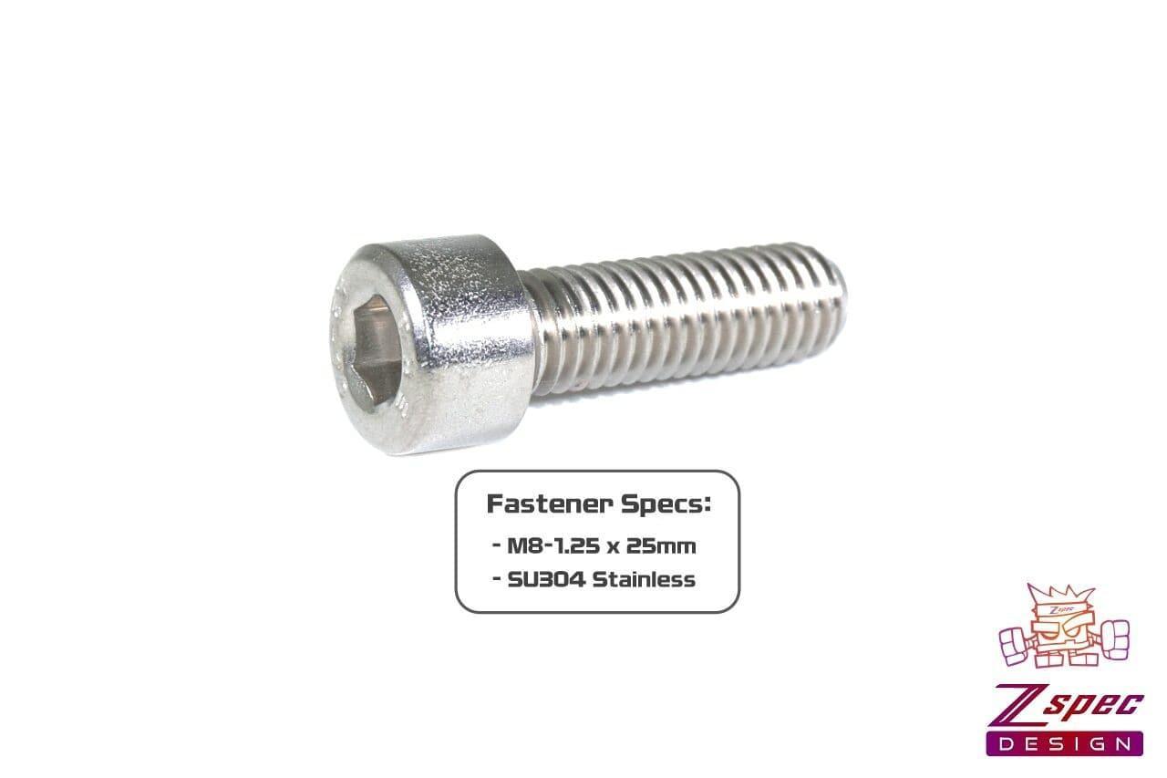 ZSPEC M8-1.25x25mm Socket-Cap SHSC Fasteners, SUS304 Stainless, 10-Pack - Howling Moto