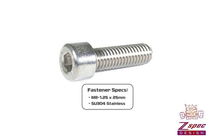 ZSPEC M8-1.25x25mm Socket-Cap SHSC Fasteners, SUS304 Stainless, 10-Pack - Howling Moto