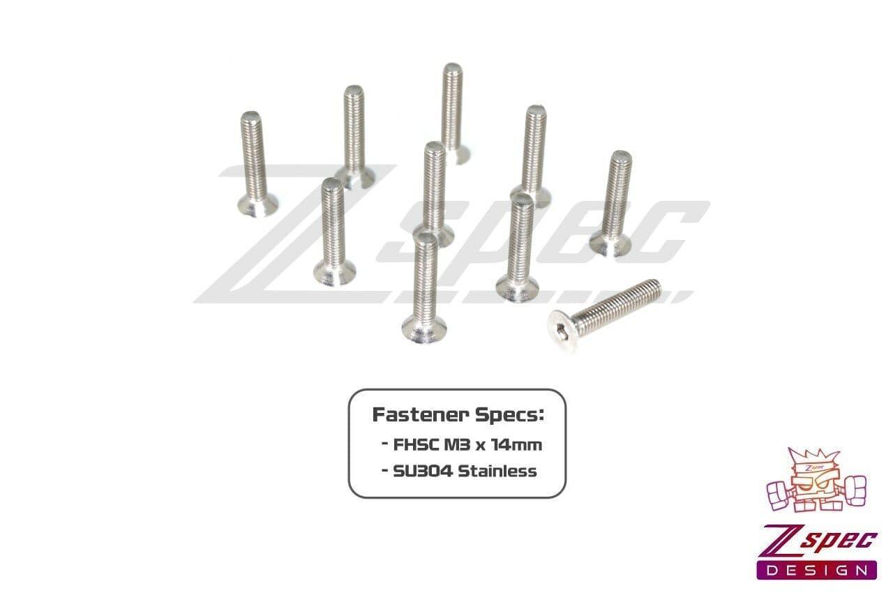 ZSPEC M3-0.5x14mm Fasteners, FHSC, Stainless SUS304, 10-Pack - Howling Moto
