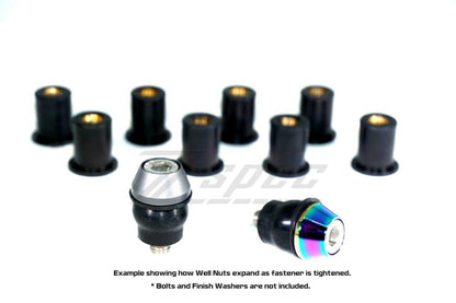 ZSPEC M6 Rubber-Composite Well Nuts for Body Kits and Flares, 10-Pack - Howling Moto