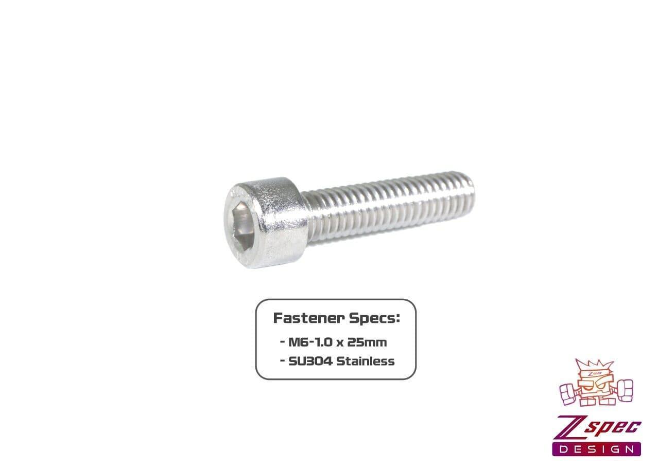 ZSPEC M6-1.0x25mm Socket-Cap SHSC Fasteners, SUS304 Stainless, 10-Pack - Howling Moto