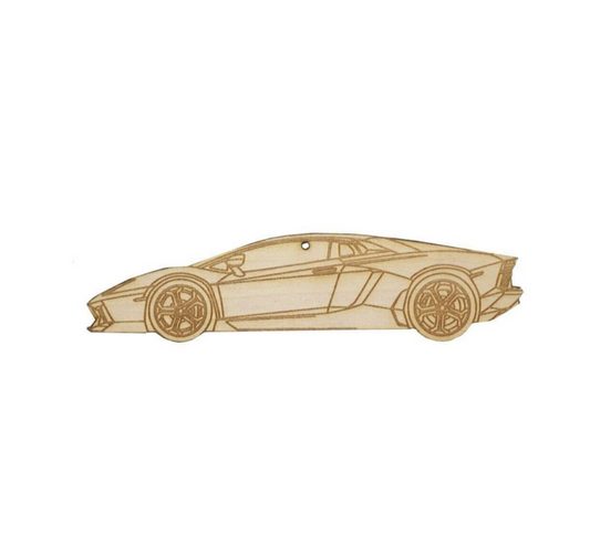 ZSPEC Laser-Engraved Wood Ornament, Style: Lamborghini Aventador, Birch - Howling Moto