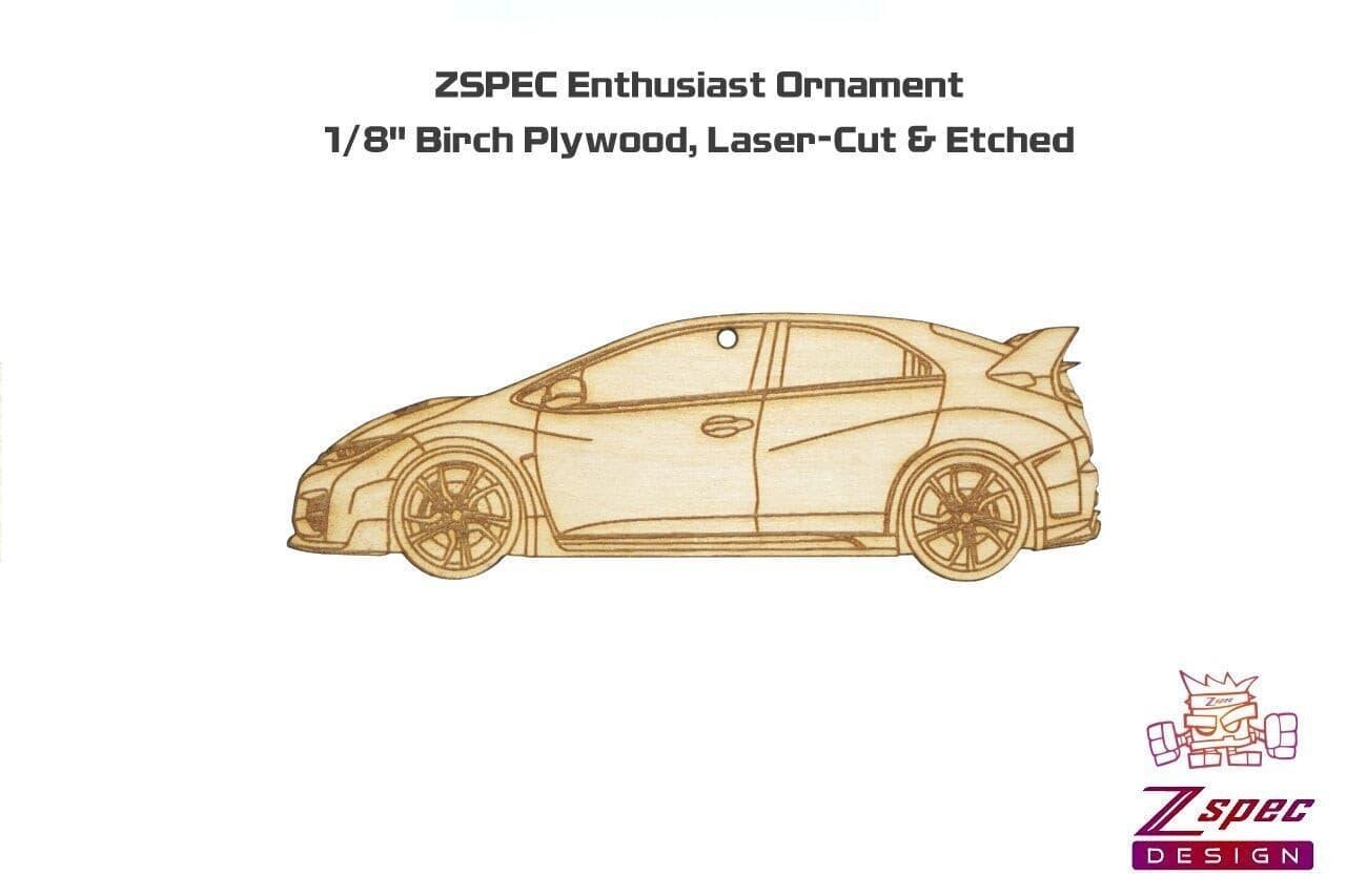 ZSPEC Laser-Engraved Wood Ornament, Style: Honda Civic FK2 Type R, Birch - Howling Moto