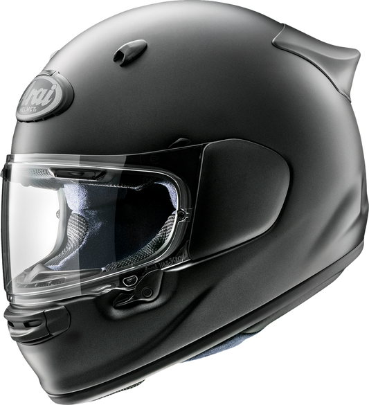 Arai Helmets Contour-X Black Frost 2XL helmet with aerodynamic design and integrated ventilation system, shown from the front.