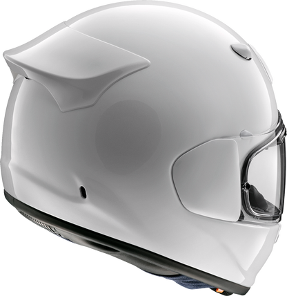 Arai Helmets Contour-X helmet in diamond white color, XS size, showcasing the sleek design and branding on the helmet surface.