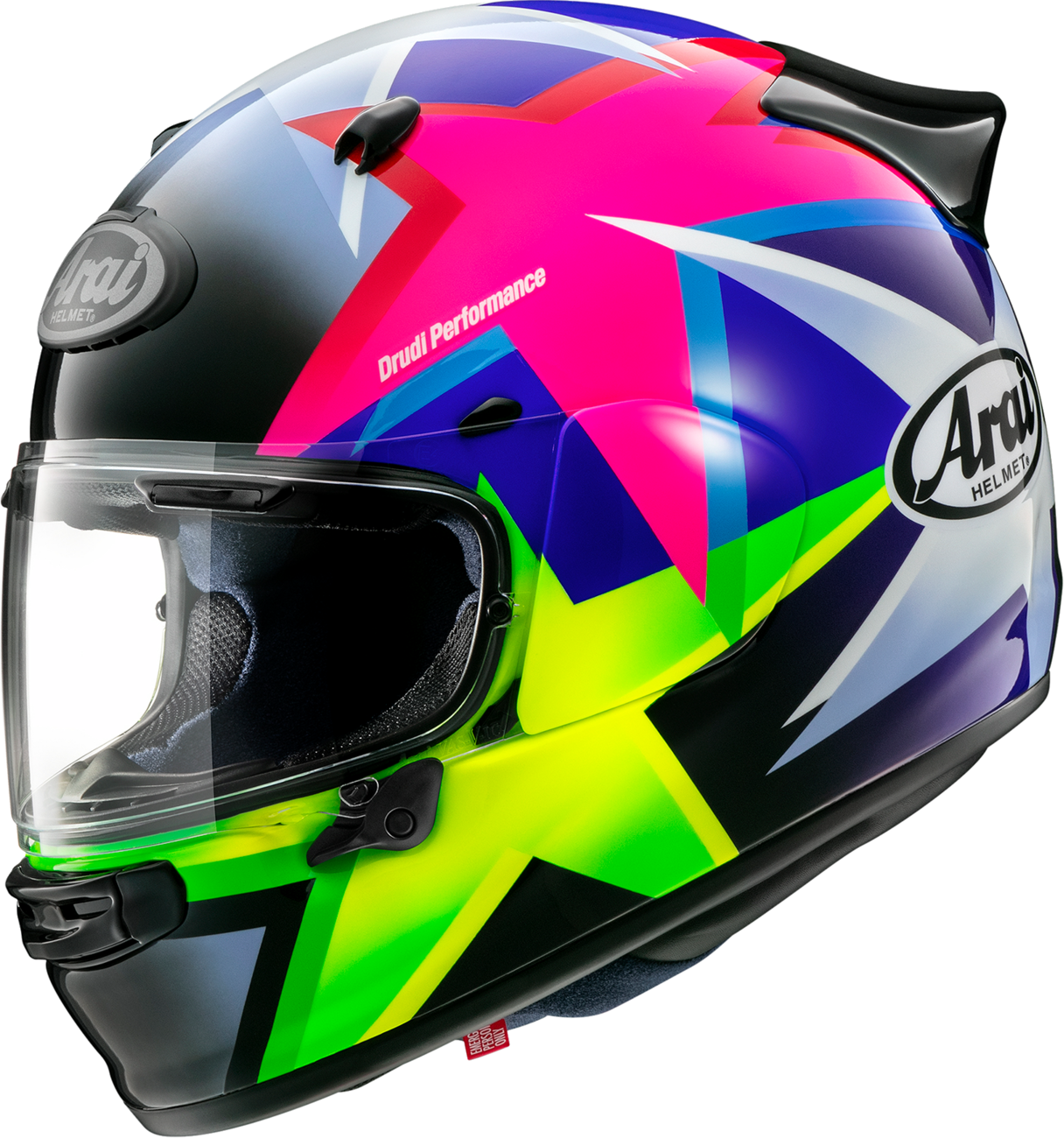 Arai Helmets Contour-X Star helmet in small size featuring advanced aerodynamics and ventilation, shown from a side view.