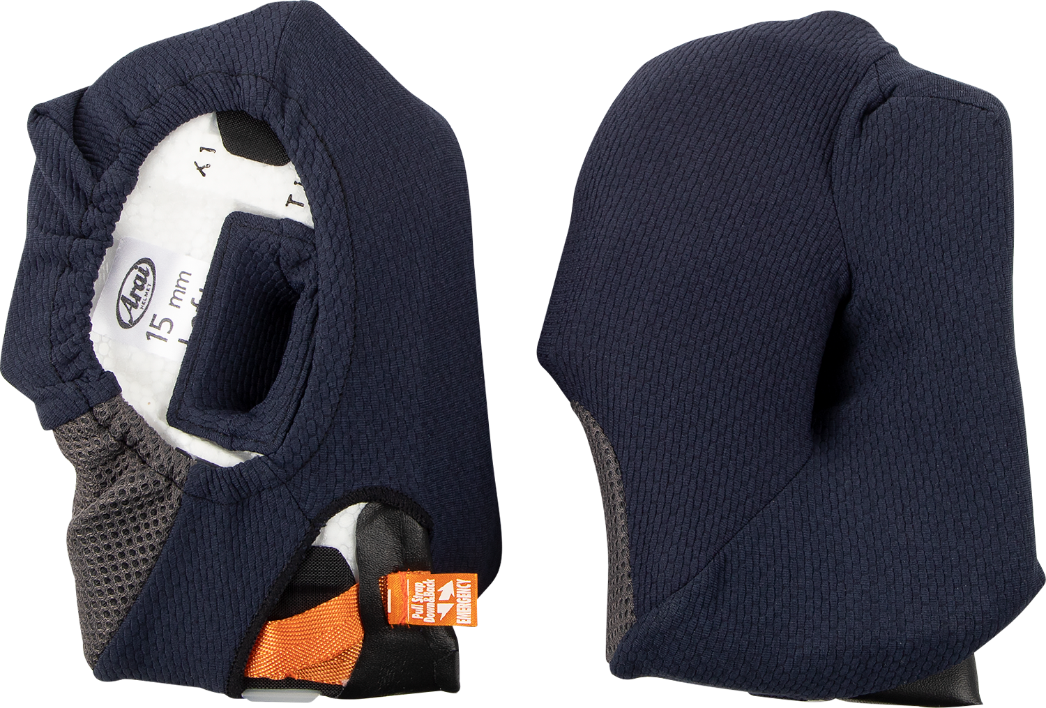 Arai Helmets Corsair-X, Quantum-X, Signet-X cheek pads, 15 mm thickness, replacement part for motorcycle helmet interior padding