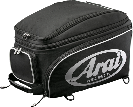 Black Arai Helmets helmet bag designed for large and adventure helmets, with a durable, protective exterior.