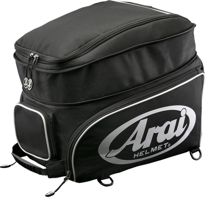 Black Arai Helmets helmet bag designed for large and adventure helmets, perfect for storage and protection.