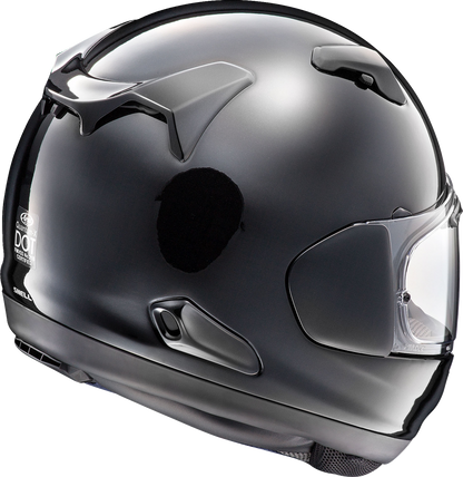Arai Quantum-X Diamond Black helmet in size XS, featuring a sleek black design and aerodynamic shape from Arai Helmets.