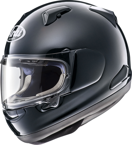 Arai Helmets Quantum-X Pearl Black 2XL motorcycle helmet with advanced oval shell, VAS-MV shield, and Pinlock Max Vision lens