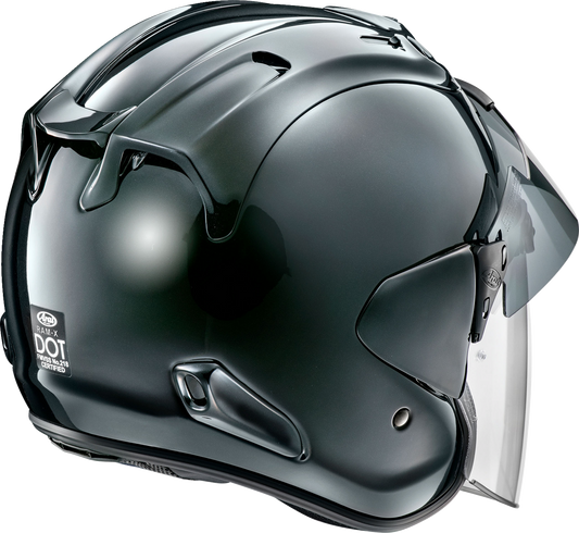 Arai Helmets Ram-X helmet in Diamond Black, XL size, featuring a sleek design and aerodynamic shape with brand logo visible.
