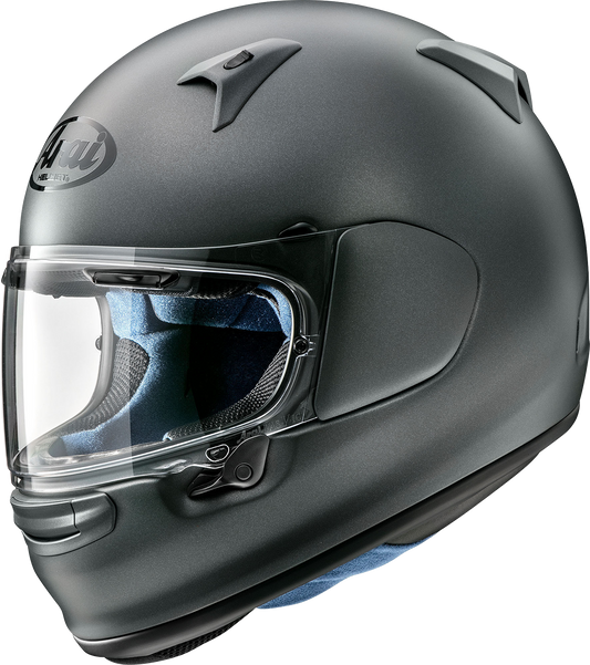 Arai Helmets Regent-X motorcycle helmet in gun metallic frost finish, size 2XL with vent openings and sleek aerodynamic design.
