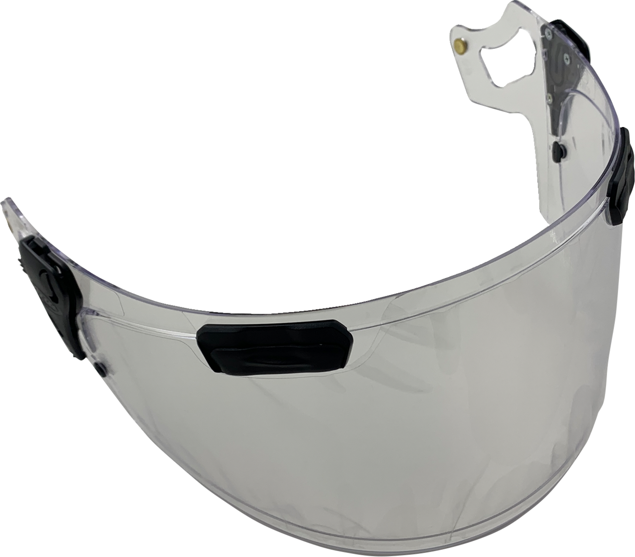 Clear shield for ARAI Helmets VAS-V model, Proshade ready, with a transparent visor and secure mounting details.