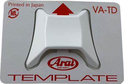 White ARAI VX-Pro4 motorcycle helmet top-duct center front view with vent details and branding.