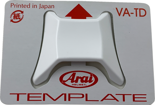 White ARAI VX-Pro4 motorcycle helmet top-duct center front view with vent details and branding.