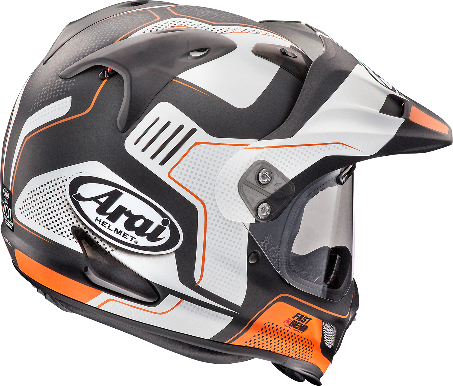 ARAI XD-4 helmet in Vision Orange Frost color, size XS, featuring aerodynamic design and clear visor, brand logo visible.